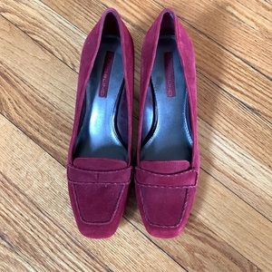 Bandolino Red Suede Heels, 2.5 inch heel, only worn twice
